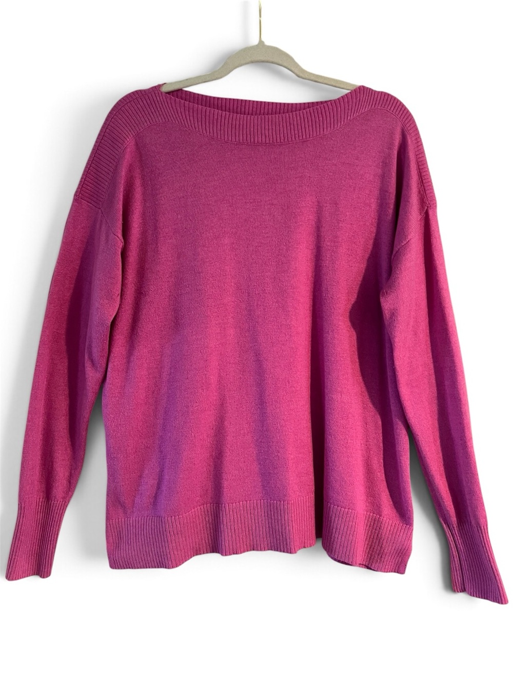 Staccato Off-the-Shoulder Sweater in Fuchsia